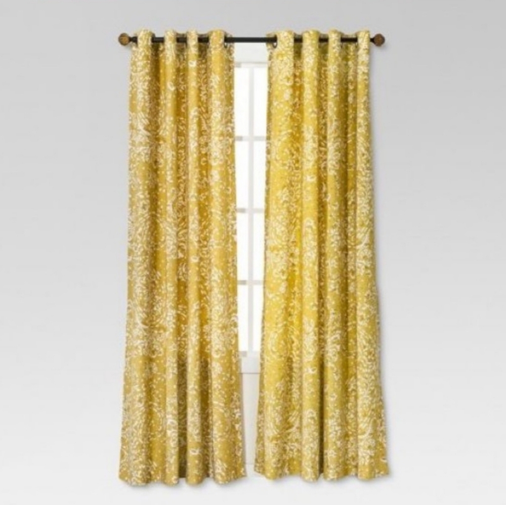 Threshold Chartreuse Curtain panels set of 2 plus blackout curtains